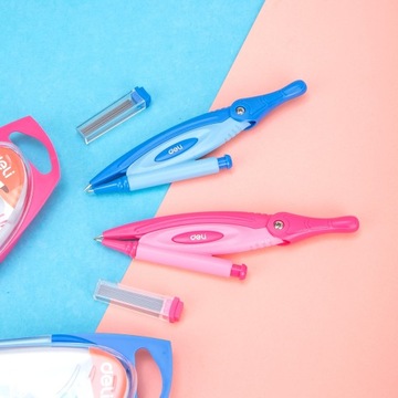 Cyrkiel geometryczny szkolny z ołówkiem Deli w etui