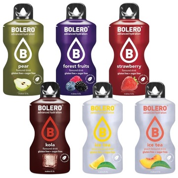 6x NAPÓJ BOLERO DRINK MIX SMAKÓW PROSZEK DO SATURATORA BEZ CUKRU