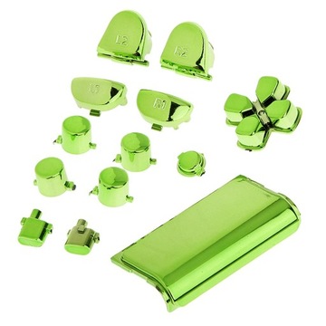 Хромированный корпус кнопок и тачпад для корпуса контроллера PS4, зеленый