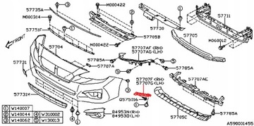 SUBARU IMPREZA 17- DRŽÁK ÚCHYT NÁRAZNÍKU PŘEDNÍ