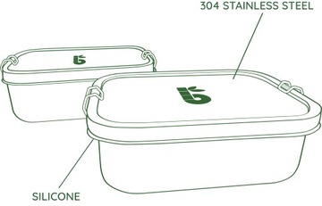 Bambaw lunchbox ze stali nierdzewnej, bez BPA 800