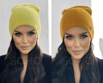 CZAPKA ALPAKA GŁADKA DAMSKA CIEPŁA WYGODNA DAMSKA SPORTOWA KOLORY 2110