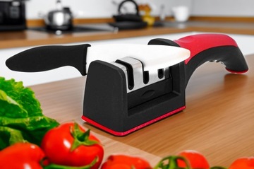 Точилка для кухонных ножей 3-в-1, трехфазный точильный камень, сталь, камень, компактная