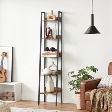 Regał wąski drabinkowy 5 poziomów loft Wąski regał drabinkowy w stylu lofto