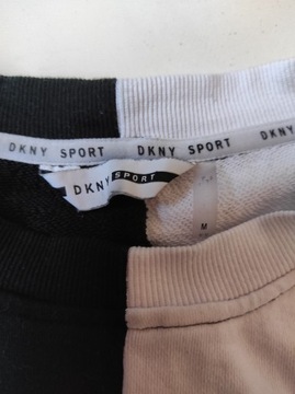 BIAŁO CZARNA KRÓTKA BLUZA DKNY SPORT R.M/L