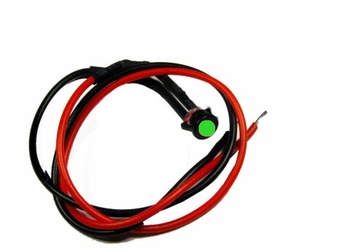 Kontrolka led 3mm 12V zielona 20cm 2szt