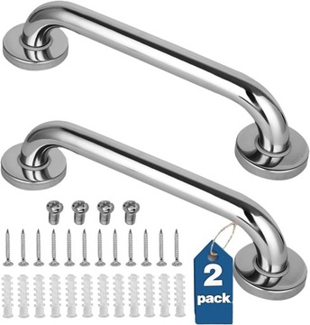 2x Poręcz uchwyt łazienkowy drążek prosty chrom 30cm