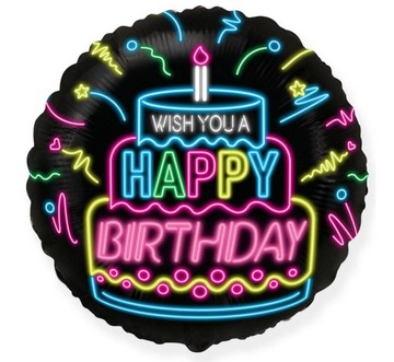 Balon foliowy Happy Birthday NEON urodziny 100 LAT