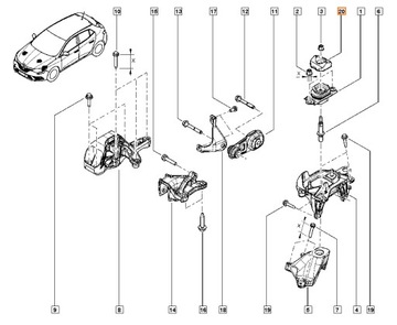 DRŽÁK DRŽÁKY MOTORU RENAULT MEGANE IV