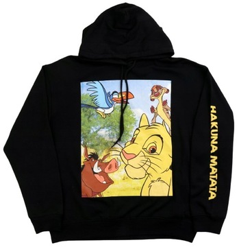 Bluza damska młodzieżowa z kapturem Disney Król Lew M nadruk czarna Simba