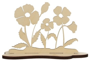 KWIATKI DREWNIANE KWIATEK Z PODSTAWĄ 9 CM