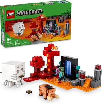 LEGO 21255 MINECRAFT BLOCKS — ЗАСАДКА НИЖНЕГО ПОРТАЛА + ПОДАРОЧНАЯ СУМКА