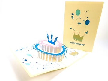 Tort Urodzinowy Kartka 3d, Urodziny, Prezent B-DAY