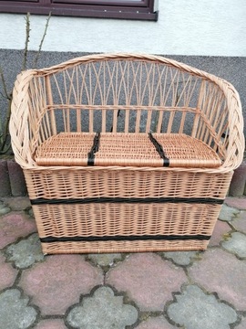 WIKLIN BENCH Плетеный багажник со спинкой Siedlisko