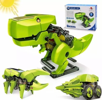 Zabawka Solarna Robot Pojazd Dinozaur Solarny 3w1 zasilana solarnie gra
