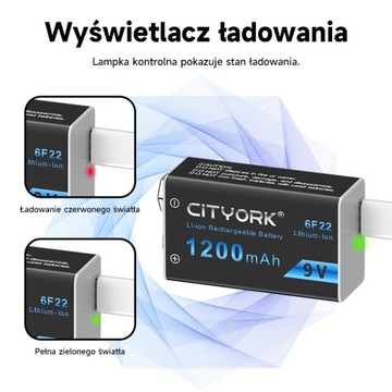 2 szt. 9V 6F22 Micro USB akumulator litowo-jonowy z kablem USB