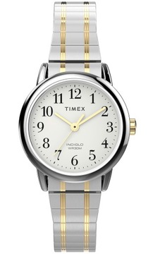 Zegarek damski TIMEX Easy Reader czytelny srebrno-złoty na bransolecie