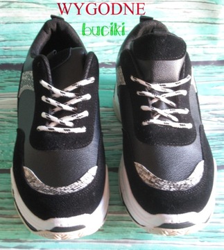 Sneakersy adidasy czarne gruba podeszwa VICES r.38