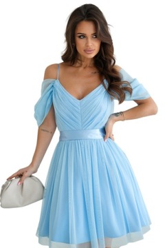 Laura- błękitna sukienka hiszpanka niebieska 38 M na wesele