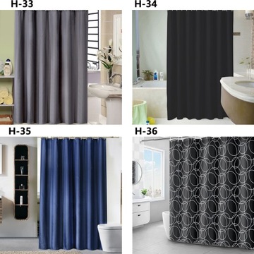 ДУШЕВАЯ ЗАВЕСКА ВОДОНЕПРОНИЦАЕМАЯ 200x180см ПОЛИЭСТЕРОВАЯ ЗАНАВЕСКА 24ШТ. КРЮЧКИ