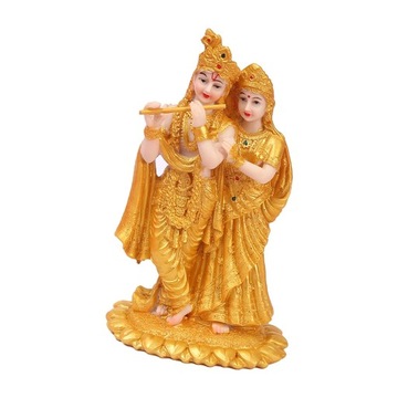 Indie Radha Krishna Figurka Statua 4x3x7,4 cala Ołtarz Sanktuarium Wystrój Blatu
