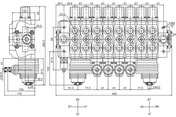 ROZDZIELACZ 8 SEKCYJNY 90L 2 JOYSTICK SD8 J0P.D.D.D.D.J0P MASZYN LEŚNYCH