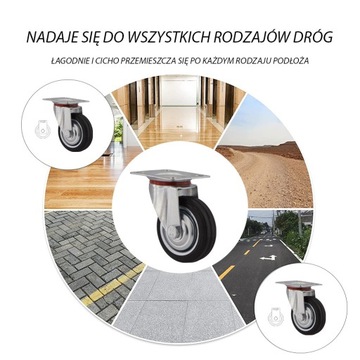 НАБОР ИЗ 4 ШТ. Полочная тележка WHEELS fi 75 12STGU75