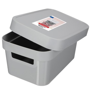 CURVER POJEMNIK PUDEŁKO Z POKRYWKĄ 4,5L SZARY