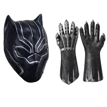 MASKA RĘKAWICA CZARNA PANTERA COSPLAY SUPERBOHATER