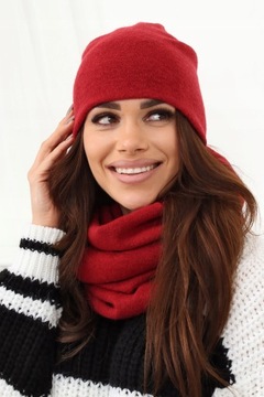 KOMPLET DAMSKI CZAPKA BEANIE KOMIN GOLF TUBA DUŻY ZESTAW CIEPŁY ZIMOWY 2468