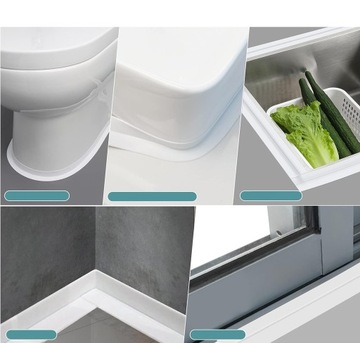 2 РОЛИКА УПЛОТНИТЕЛЬНОЙ ЛЕНТЫ ДЛЯ ВАННЫ, САМОКЛЕЯЩАЯСЯ, ВОДОНЕПРОНИЦАЕМАЯ, ВАННЫ