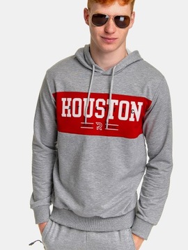 BLUZA MĘSKA Z KAPTUREM DRESOWA BAWEŁNA SZARA 2XL