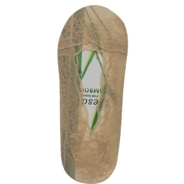 Stopki damskie balerinki z silikonem dookoła Bamboo koronka 35-38 Beżowy