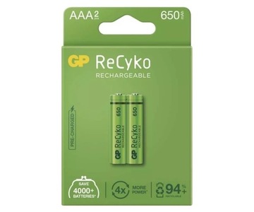 2x Akumulator GP ReCyko+ 650mAh 1.2V AAA Ni-MH