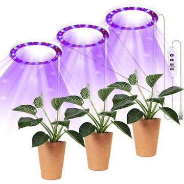 3x LAMPA LED DO UPRAWY WZROSTU ROŚLIN RÓŻOWA