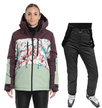 KOMBINEZON NARCIARSKI SNOWBOARDOWY DAMSKI KURTKA SPODNIE MEMBRANA roz.S