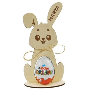ZAJĄCZEK KRÓLIK ZAJĄC WIELKANOCNY NA KINDER JAJKO IMIĘ PREZENT WIELKANOC