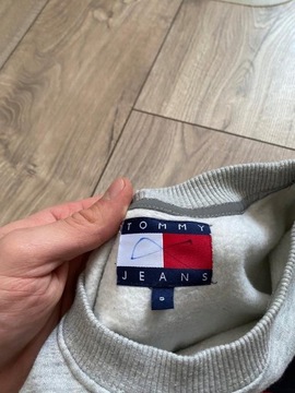 TOMMY HILFIGER JEANS TH BLUZA BIG LOGO SZARA CREWNECK S