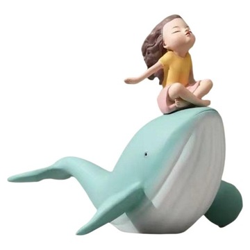 Creative Girl and Figurine Sea Animal Statues Home