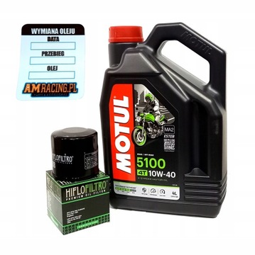 Olej Motul 5100 10W40 4L + Filtr Oleju Hiflo HF303 4T Honda Yamaha Kawasaki