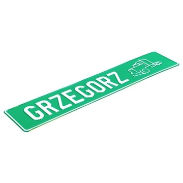 Tablica tłoczona imienna na szybę imię GRZEGORZ