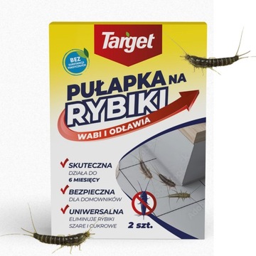 TARGET Pułapka Na RYBIKI Skuteczna WABI i Odławia Rybiki Cukrowe Szare 2szt