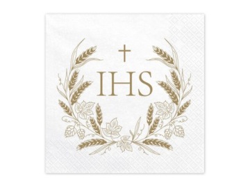 Серветки до причастя на стіл І Святе причастя IHS 10 шт. 33 см x 33 см