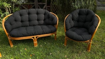 МЕБЕЛЬНЫЕ ПОДУШКИ ИЗ РОТАНГА, ЧЕРНЫЙ КОМПЛЕКТ