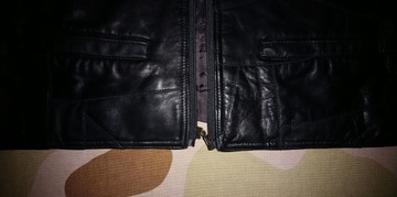 KAMIZELKA SKÓRZANA MĘSKA SKÓRA OWCZA BEZRĘKAWNIK ELAZAR LEATHER _XXL_ ŁATKI