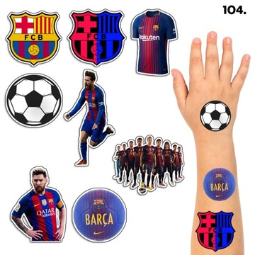 TATUAŻE ZMYWALNE DLA DZIECI TYMCZASOWE FC BARCELONA - 8 EL. / 150 WZORÓW