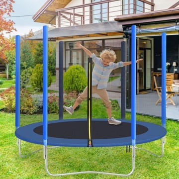 Trampolina dla dzieci 246 cm Trampolina ogrodowa do użytku wewnątrz i na zewnątrz z siatką zabezpieczającą