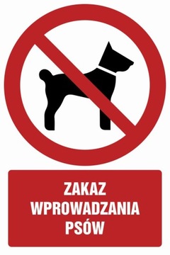 Znak PCV Zakaz wyprowadzania psów 20x30
