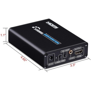 Конвертер из AV/S-Video в HDMI + аудиоразъем 3,5 мм RCA SVIDEO адаптер