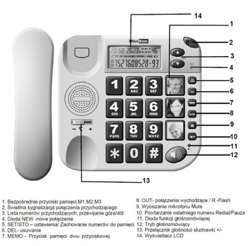 Проводной телефон MAXCOM KXT480 BB, черный